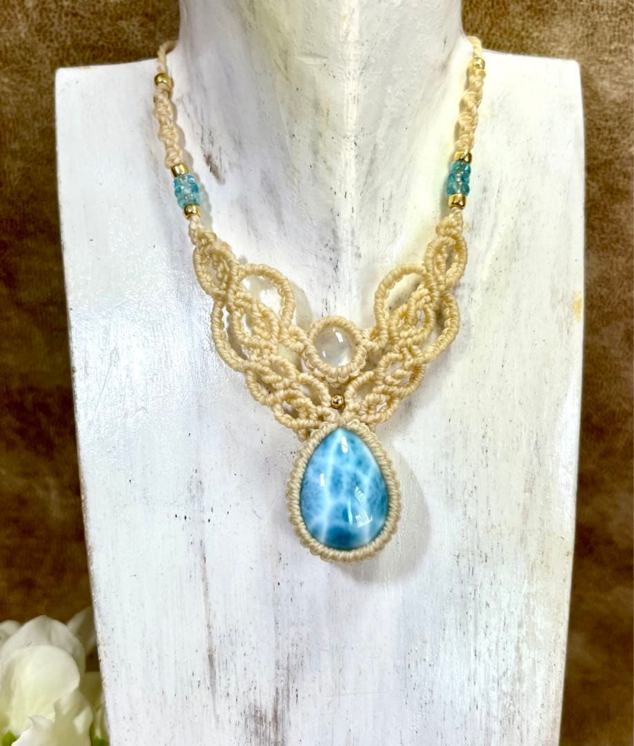 高品質ラリマー ネックレス