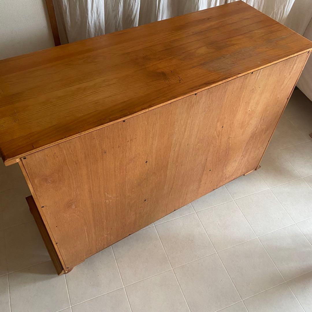 カントリー　パイン材　キャビネット　サイドボード　アンティーク　丸脚　家具