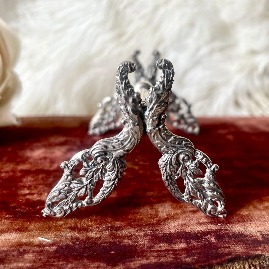 アンティーク　純銀製オイスターフォーク2本&ナイフレストピュイフォルカ3点セット