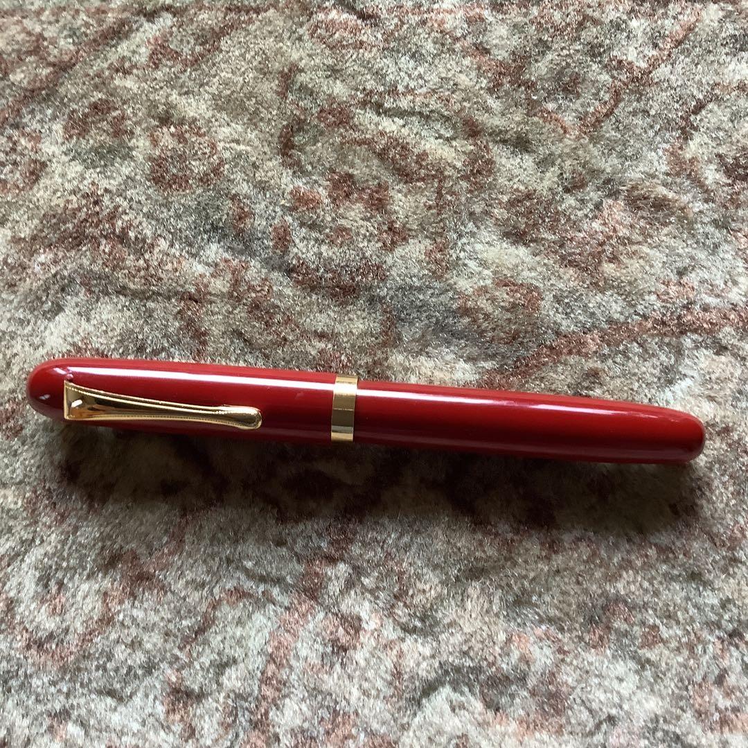 朱漆 ペン先14K インキ止め式 万年筆ヴィンテージ 土田修一