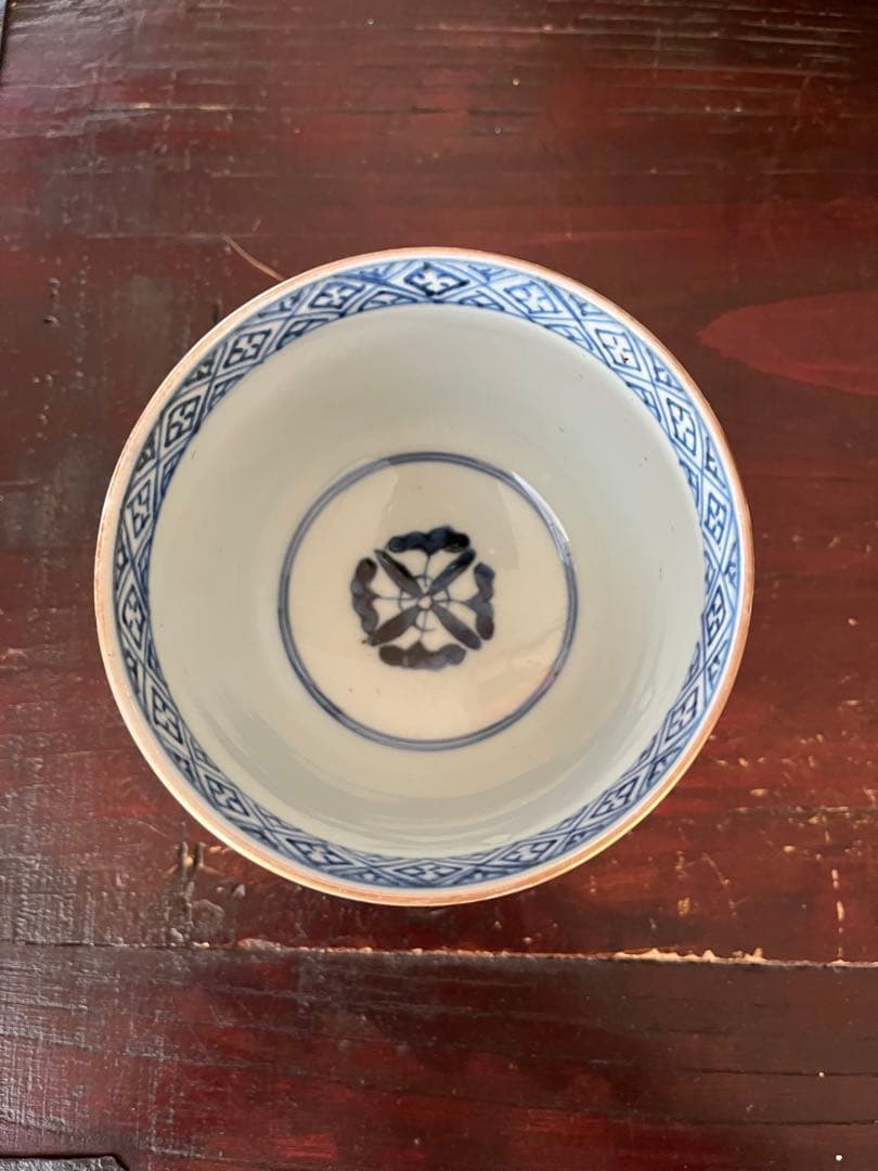 江戸後期　古伊万里　珍図　阿蘭陀文　大振そば猪口　蕎麦猪口　向付　石畳　本掲載