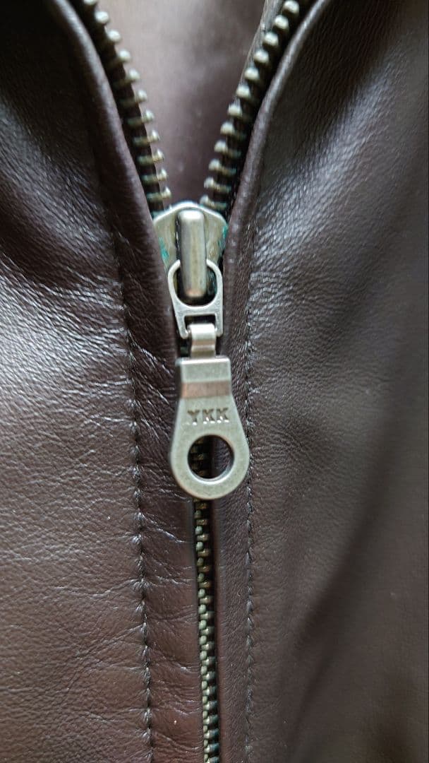 ブラウンレザーシングルライダースジャケット