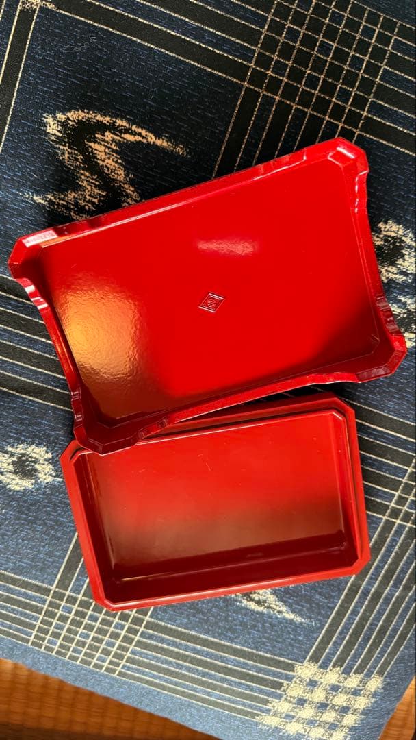【たまひよ】【お得6個セット】赤い漆器 重箱 蓋付 新品•未使用