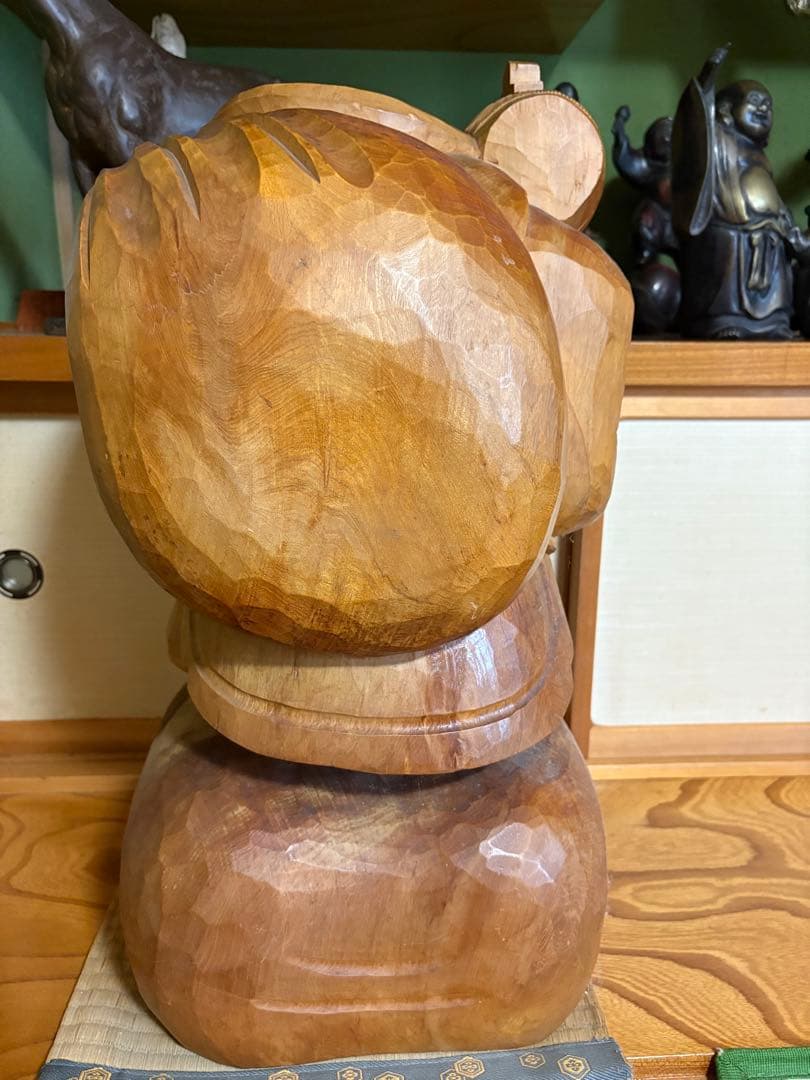 木彫り　大黒天　置き物　開運　縁起物