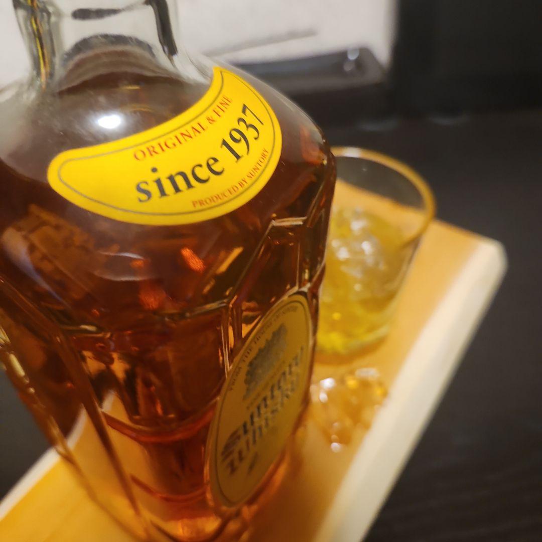 サントリーウイスキー 700ml　ヴィンテージグラス　レジンアート