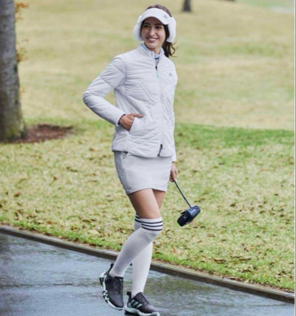 新品✨アディダスゴルフ　現行　長袖中わたジャケット　スカート ネイビー　S