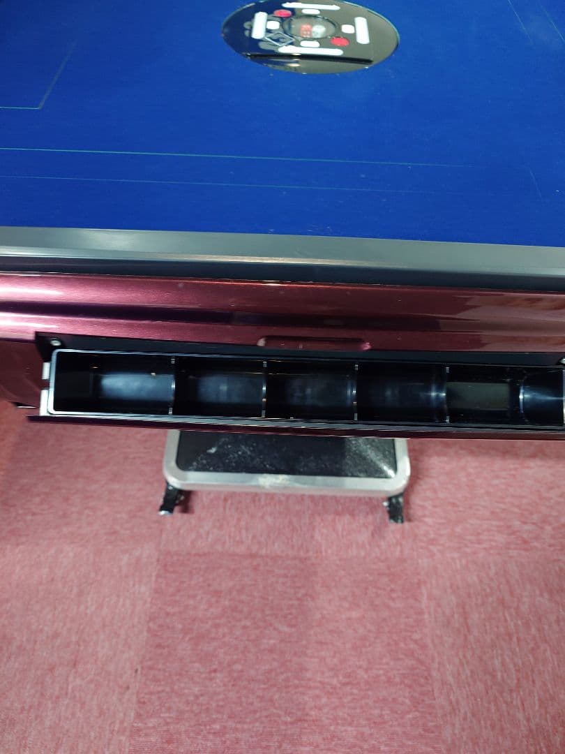 全自動麻雀テーブル 青 ベルベットカバー＋サイドテーブル付き