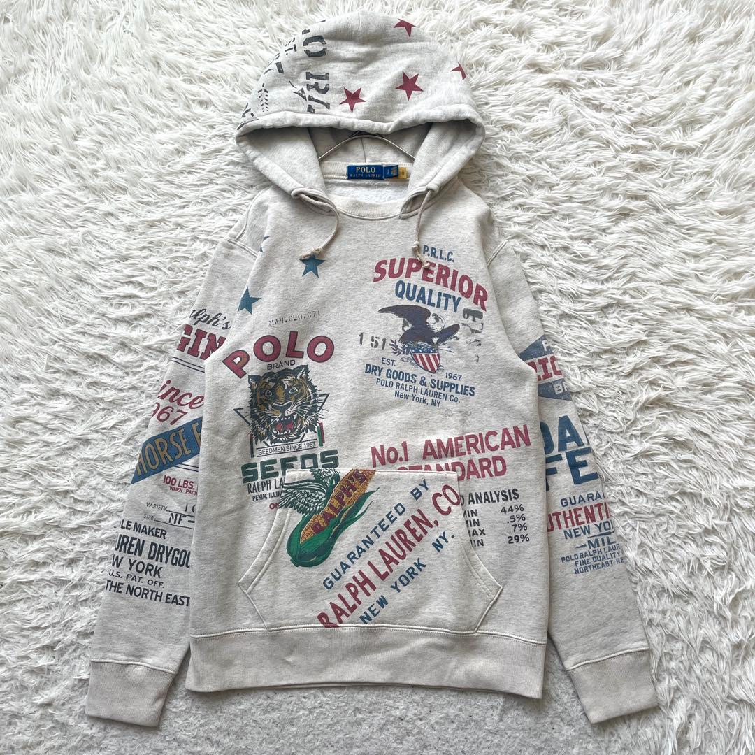 POLO RALPH LAUREN 総柄　プルオーバー　パーカー　スエット