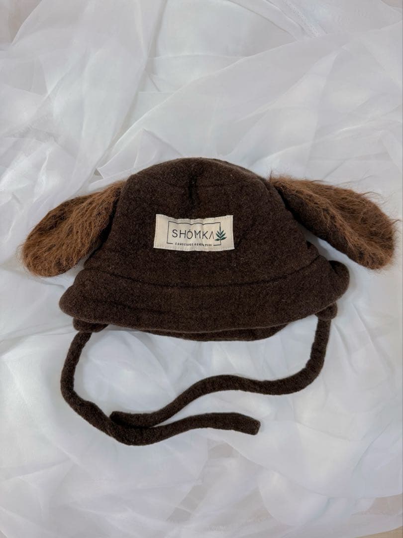 【美品】SHOMKA wool hat chocolate 54cm