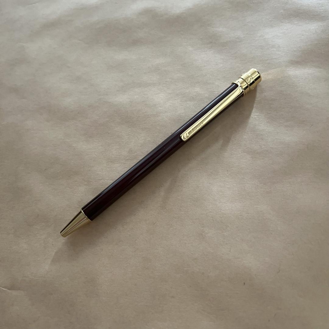 【美品】Cartier 　カルティエ　サントス ボールペン　ボルドー色