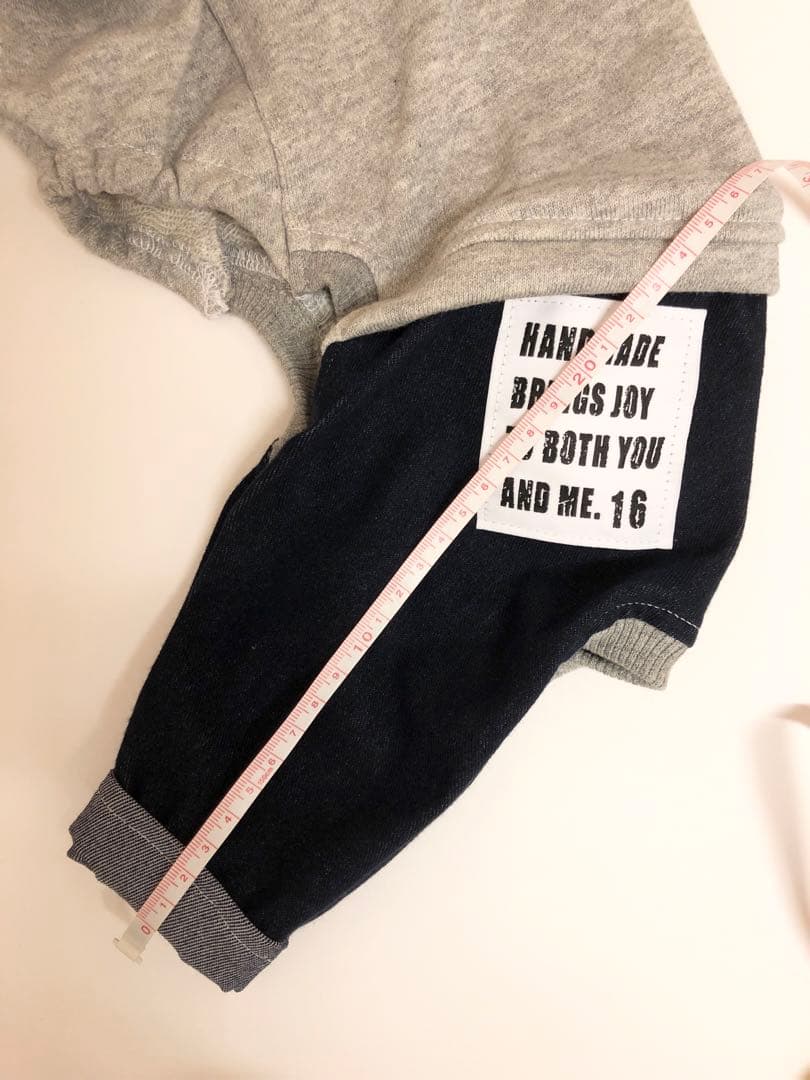 ストレッチデニムパンツロンパース　Mサイズ　イタグレ服