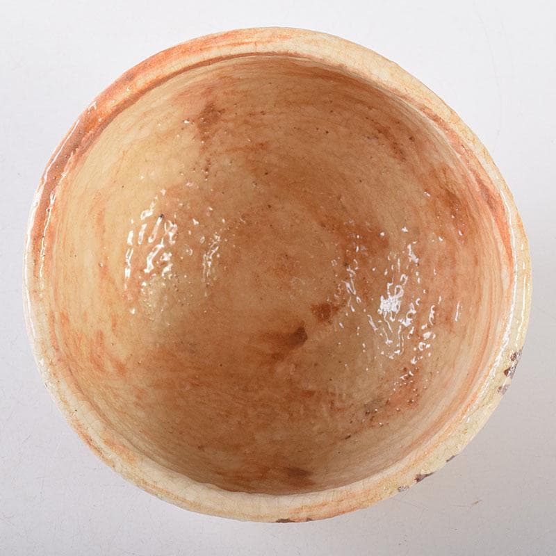 北大路魯山人作　絵志野　茶碗　仕覆付　共布　黒田陶々庵極め箱　M　R8639