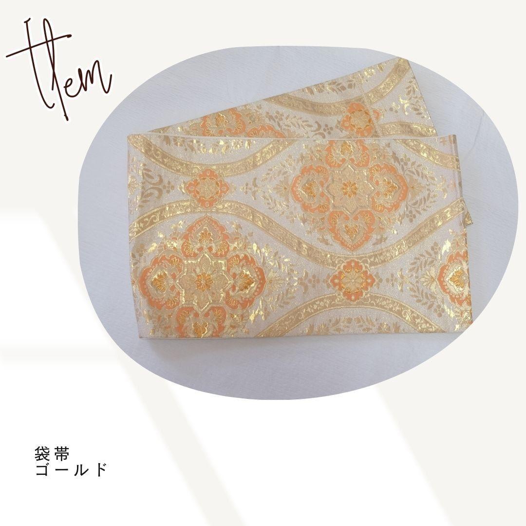 振袖フルセット　クリーム　桜柄　シンプル可愛い　成人式　卒業式