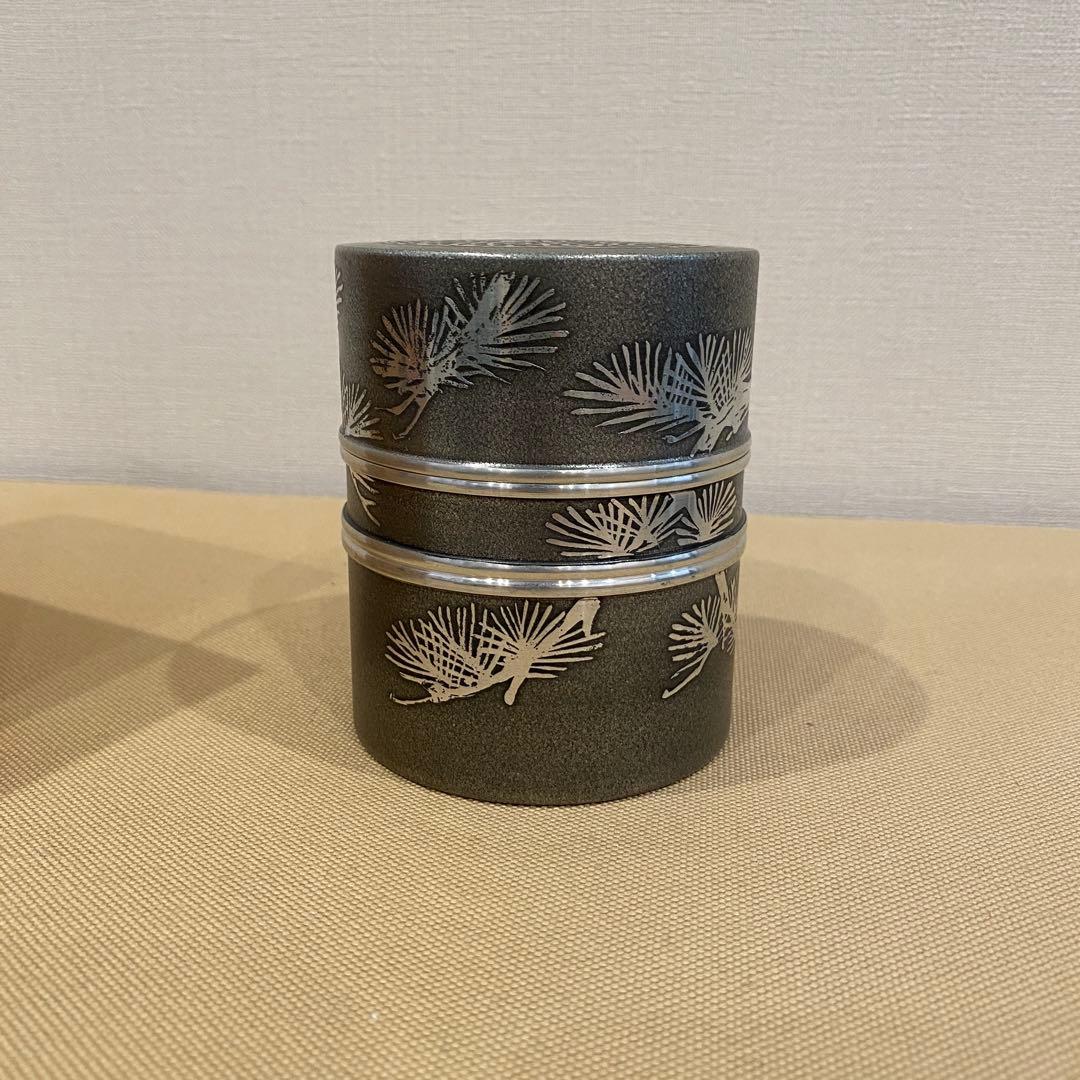 【新品未使用品】 錫半 大阪錫器 茶筒 茶壺 錫製 本錫 茶道具【美品】