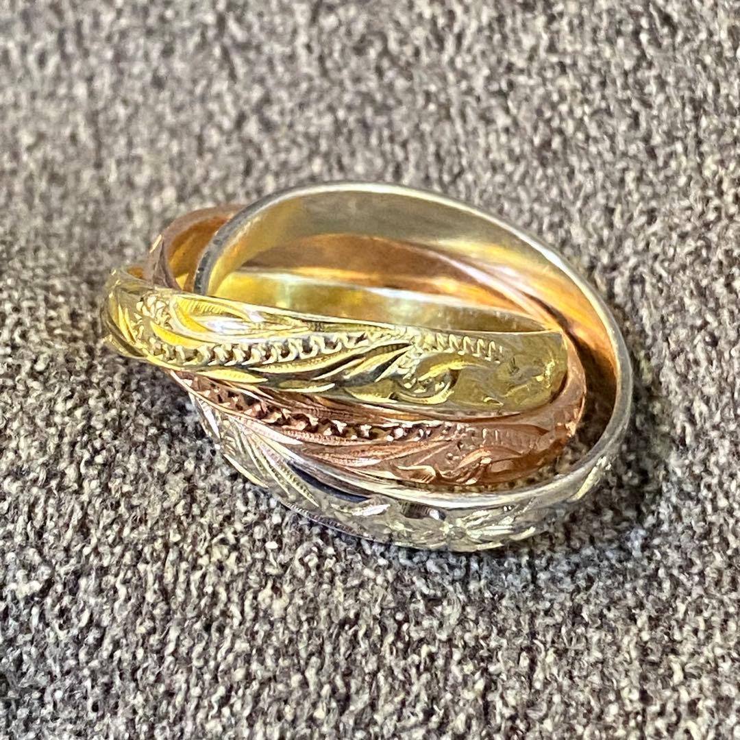 ハワイアンジュエリー　3連　シルバー　リング