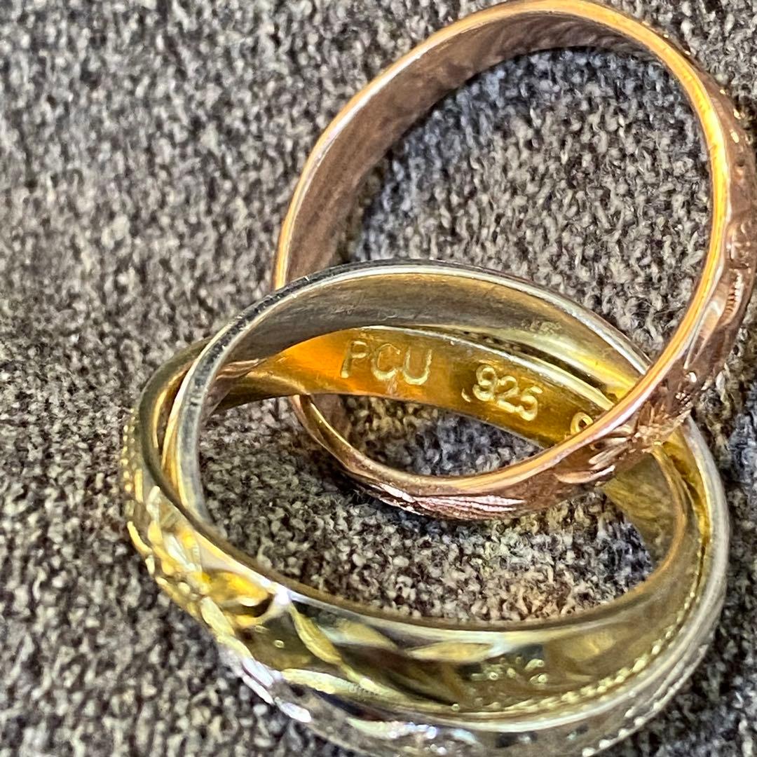 ハワイアンジュエリー　3連　シルバー　リング