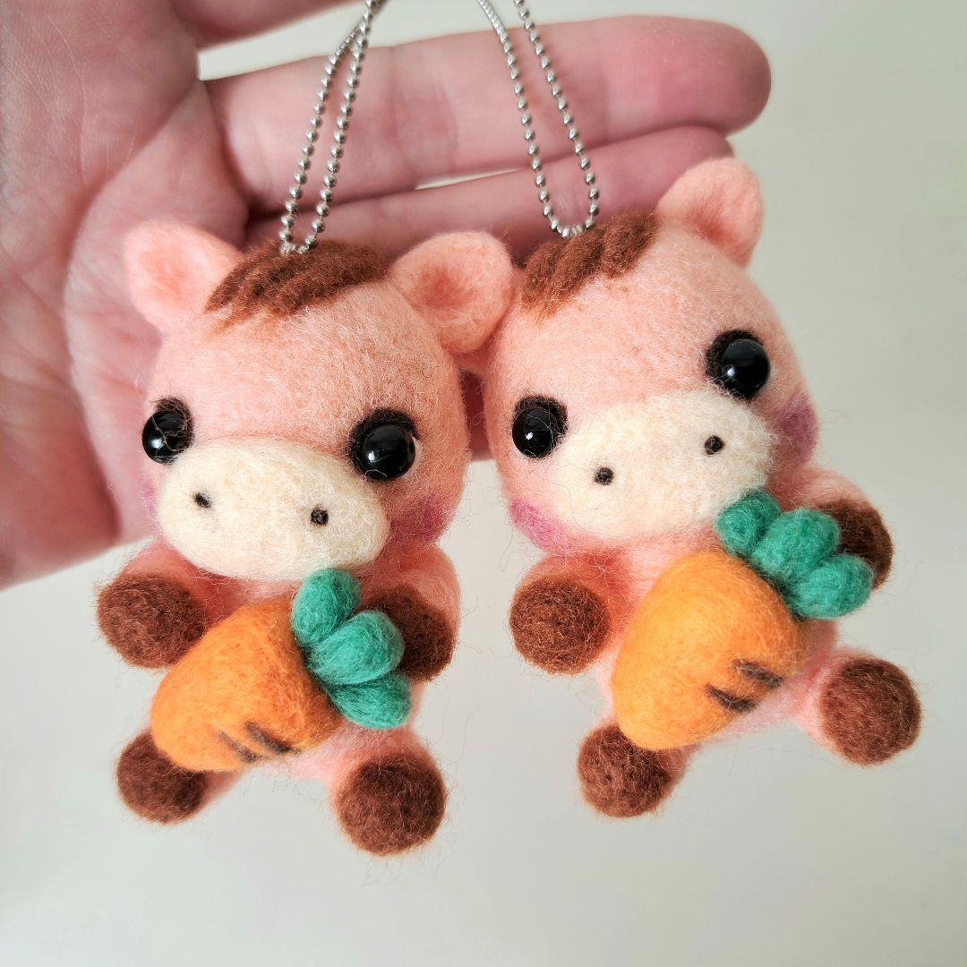 マリーちゃん☆羊毛フェルト☆お馬さんのストラップ４点
