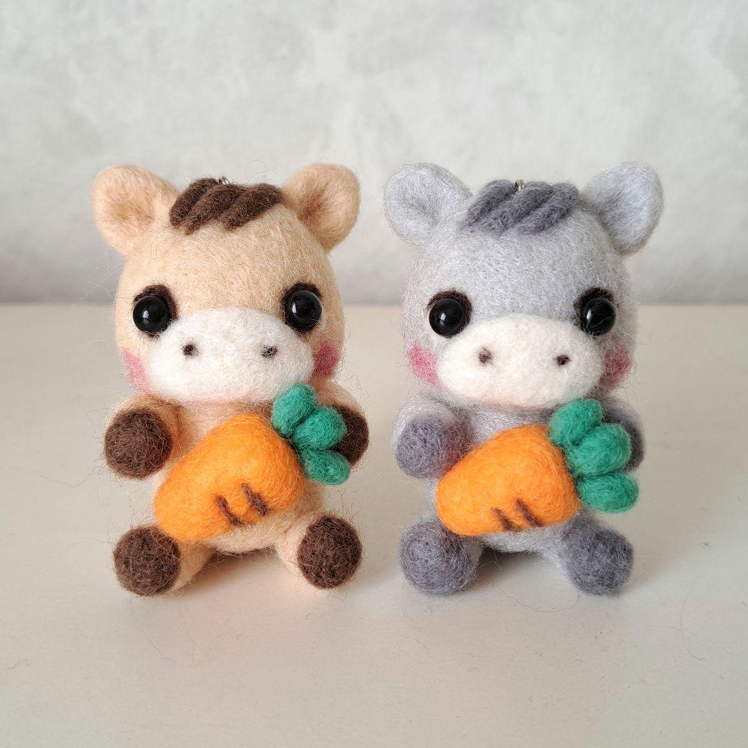 マリーちゃん☆羊毛フェルト☆お馬さんのストラップ４点
