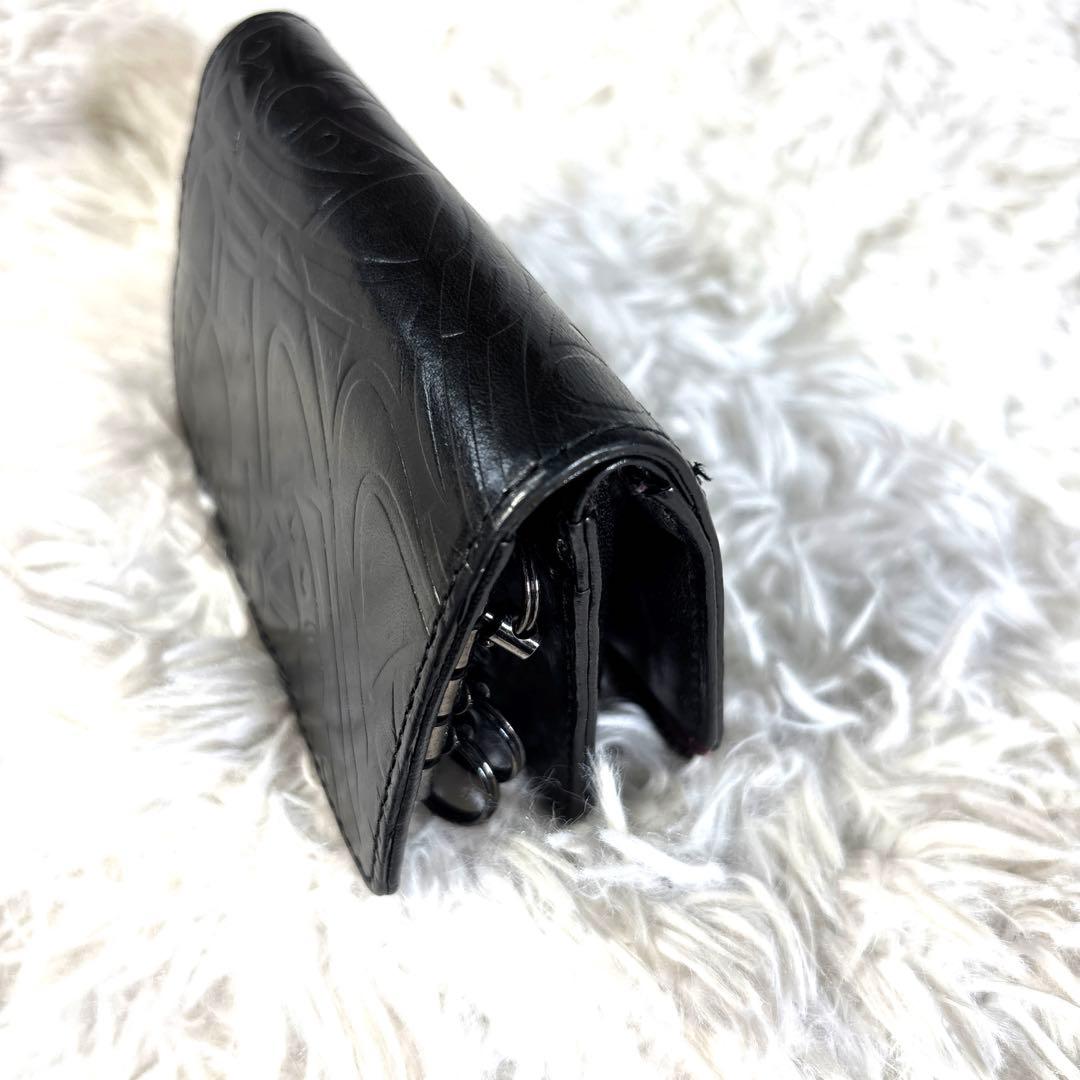 Vivienne Westwood 小銭入れ付き4連キーケース オーブ型押し　黒