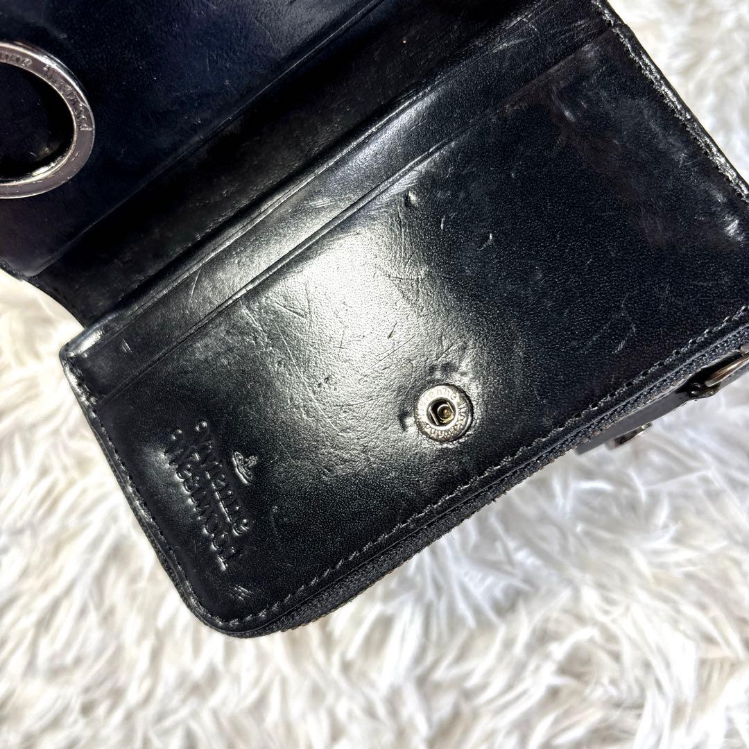 Vivienne Westwood 小銭入れ付き4連キーケース オーブ型押し　黒