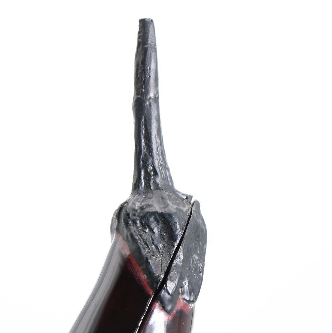 畦地粒俵作 乾漆 長茄子香合 茶道具 共箱共布　rC794　N4