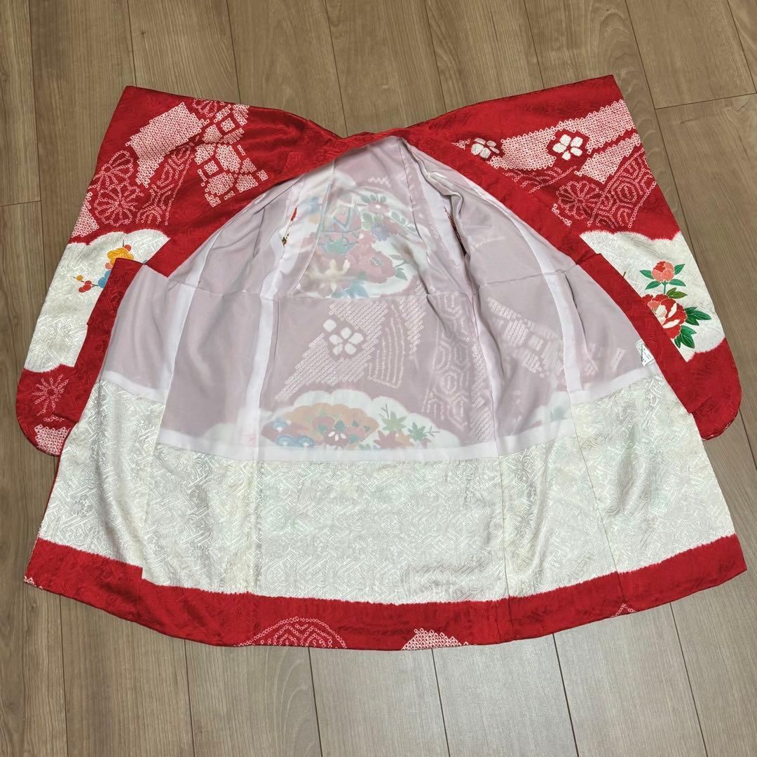 3歳着物　七五三　正絹　絞り　お着物　長襦袢　セット