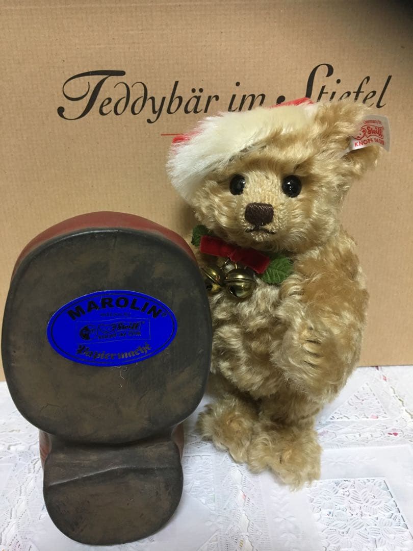 ★ シュタイフ 2001年 クリスマス ブーツ イン ベア ★白タグ世界限定品