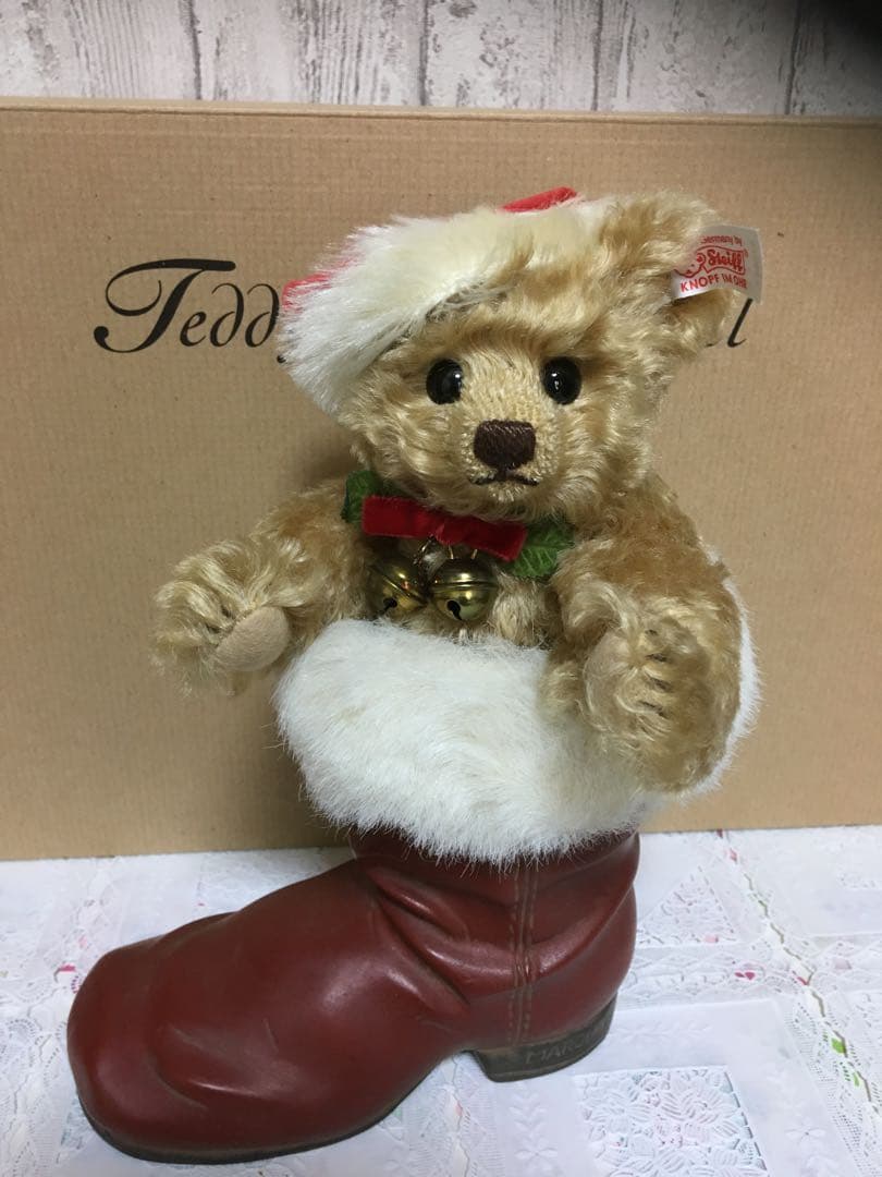 ★ シュタイフ 2001年 クリスマス ブーツ イン ベア ★白タグ世界限定品