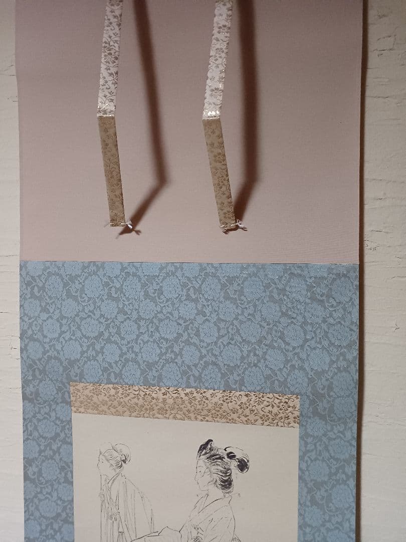 江戸屋の原画　掛軸　1175x420mm E449　煙草夏風の女　伝　鏑木清方