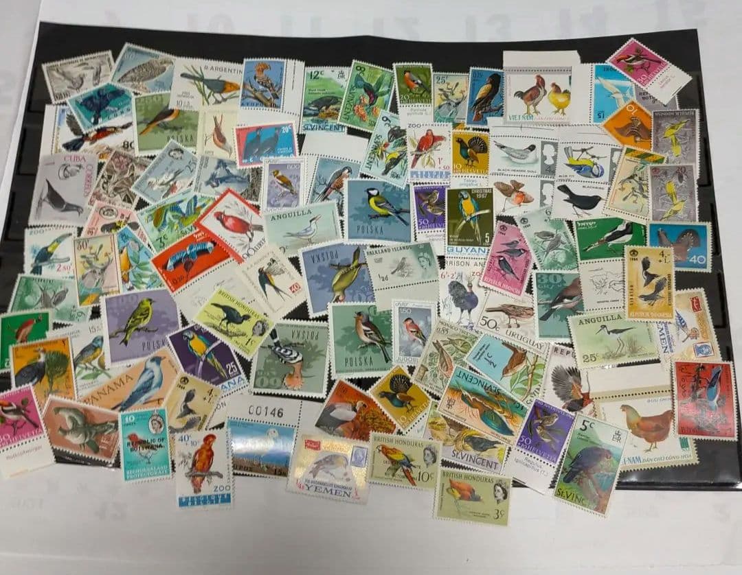 まとめ済 外国切手 世界各国鳥類切手大量まとめ 未使用