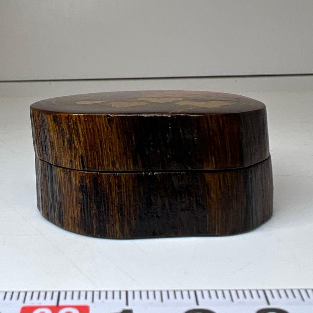 山下泰園 蔦蒔絵 香合 共箱 w4.4cm 東キ8-0127☆2F