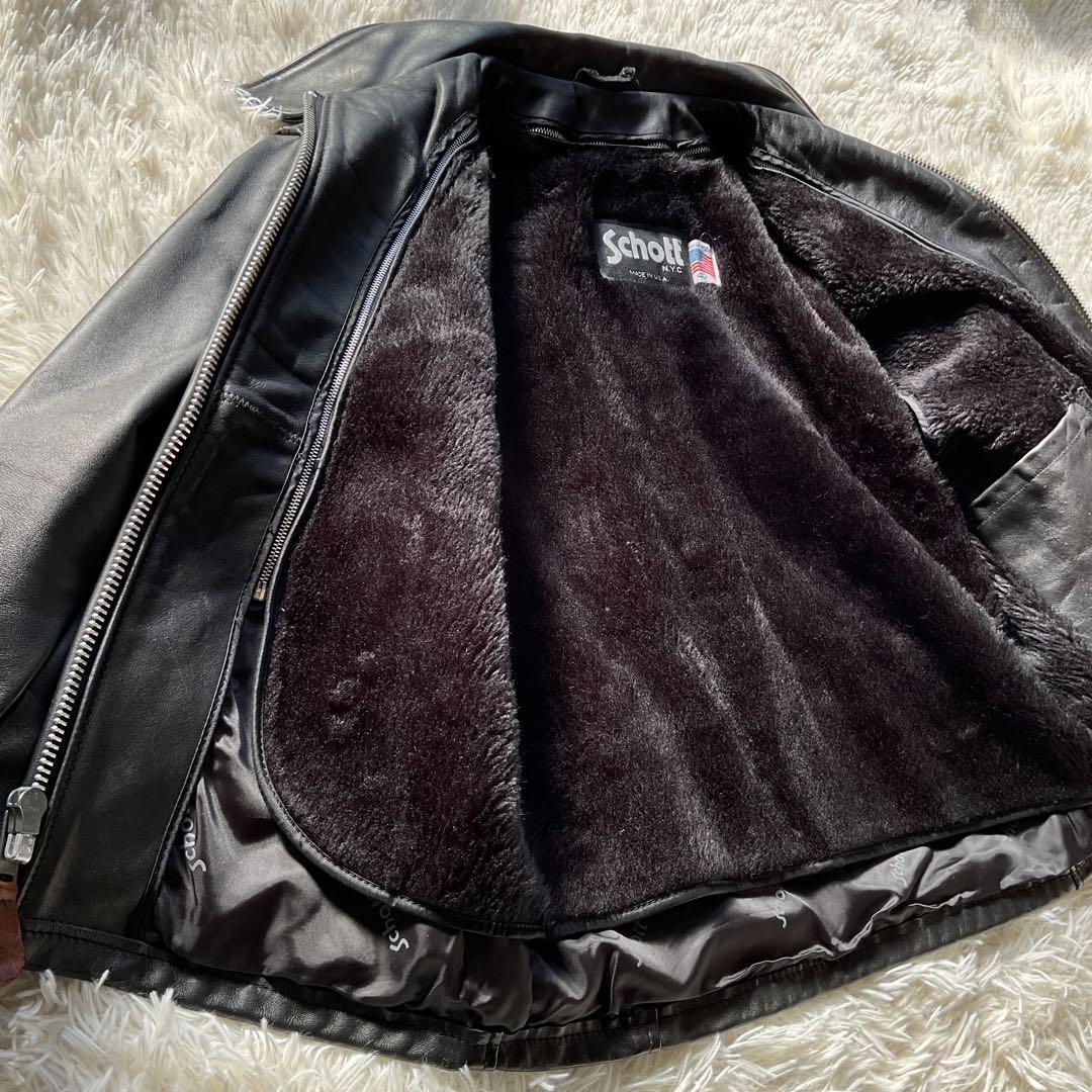 美品✨schott 642 レザージャケット　シングルライダース　USA製 40