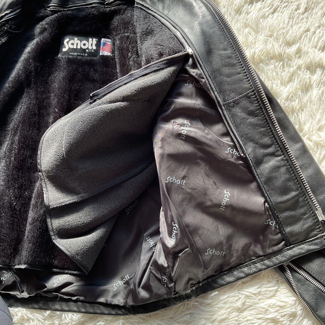 美品✨schott 642 レザージャケット　シングルライダース　USA製 40