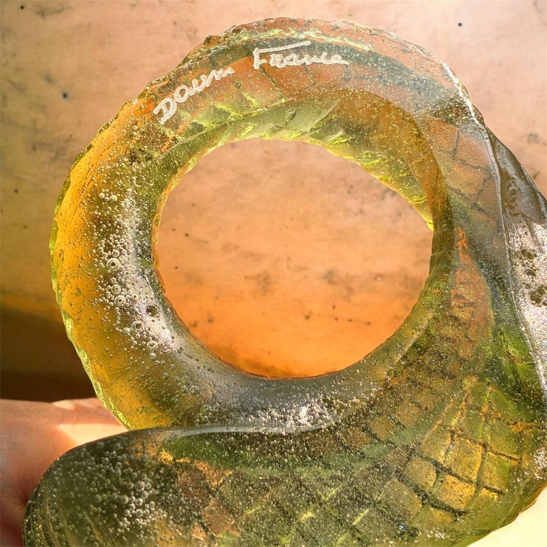 コブラ　緑　ドームフランス　ドーム　ナンシー　エミール・ガレ　蛇　クリスタル