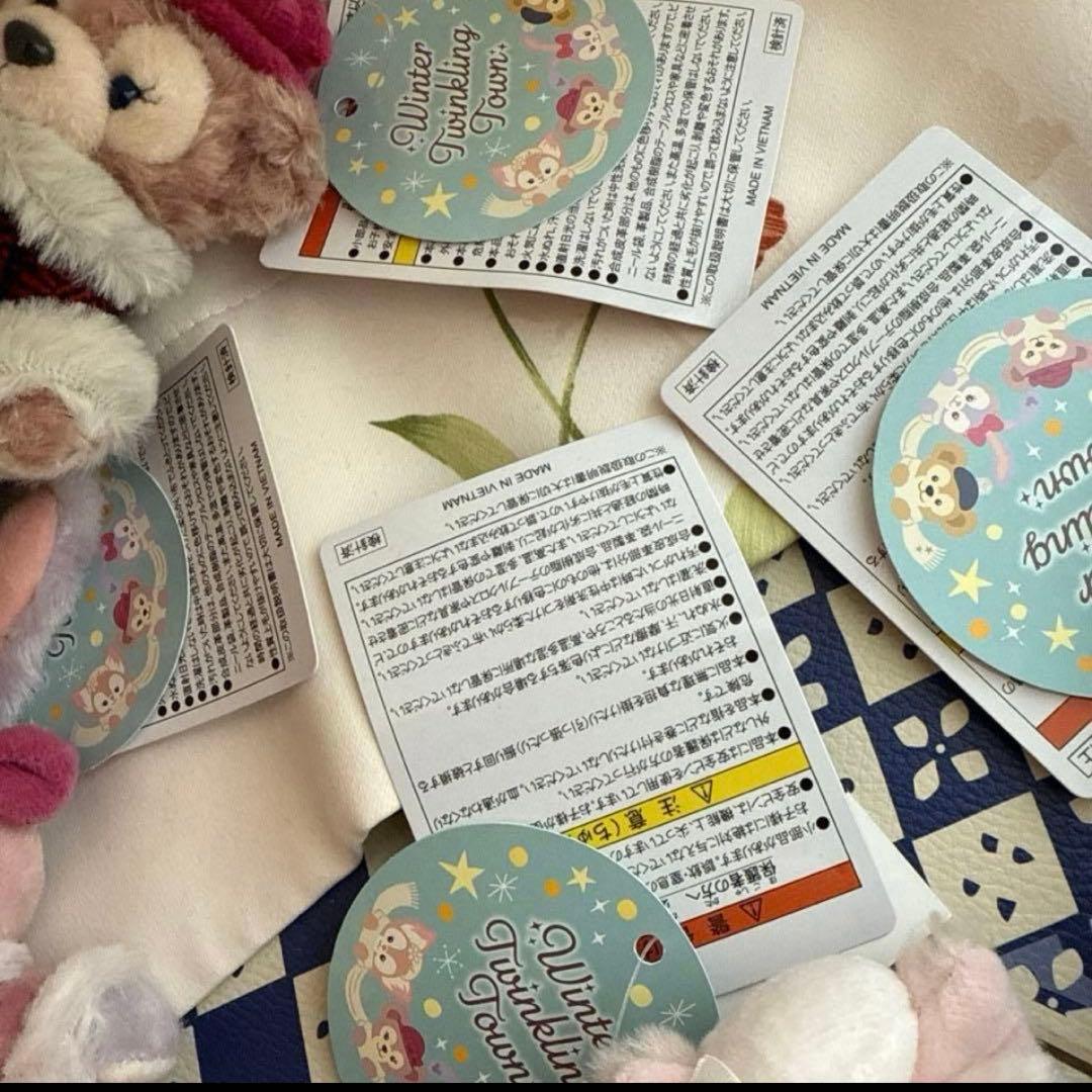 ダッフィー　シェリーメイ他　ぬいぐるみバッジ　ウィンタートゥインクリングタウン