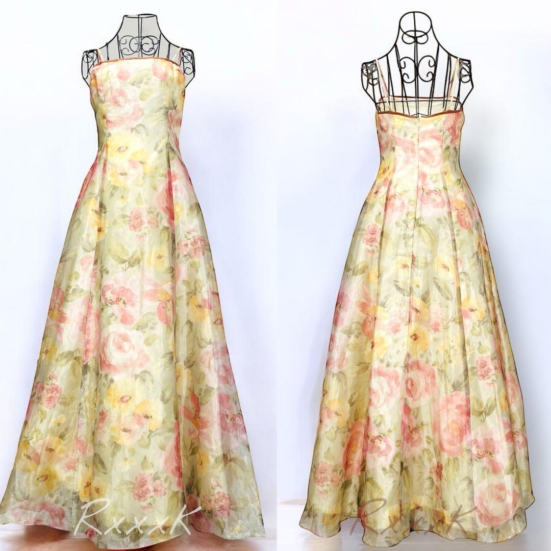 ジェシカマクリントック ロングドレス 演奏会 オーガンジー 花柄