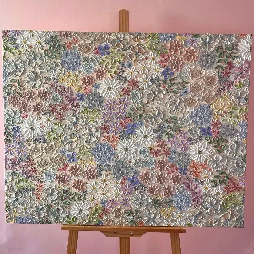 F30号 抽象アート キャンバス作品くすみカラー 優しい色合い 壁掛け