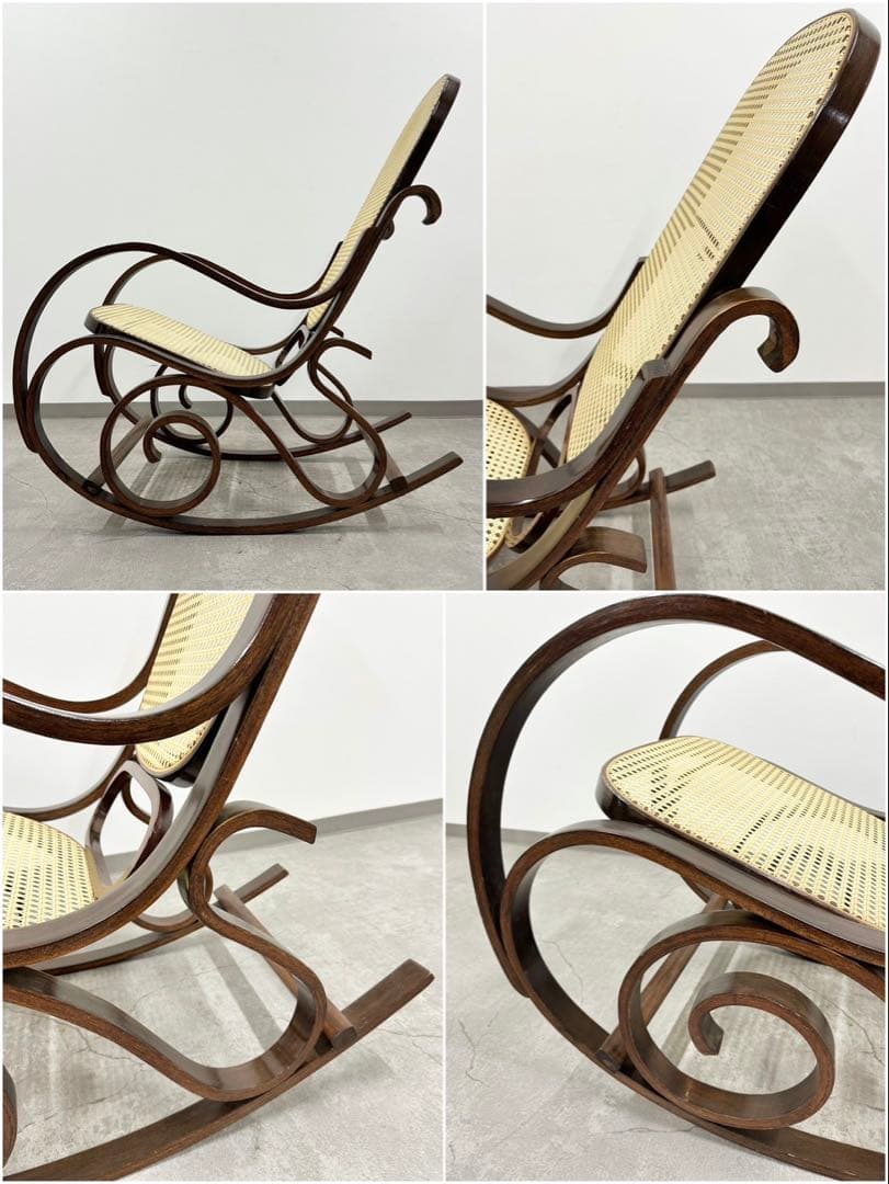SNT1316 ロッキングチェア アンティーク 籐 昭和レトロ ヴィンテージ家具