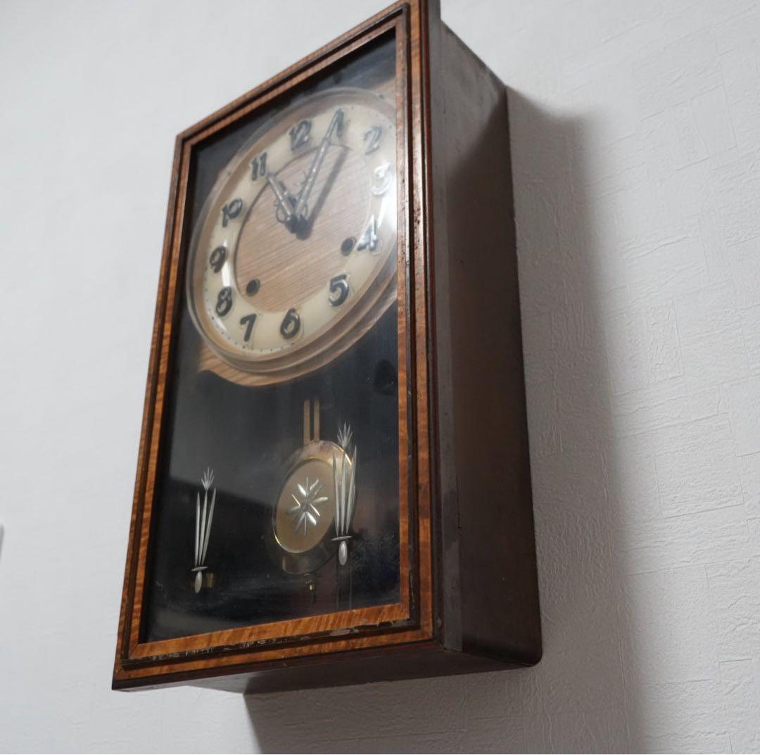 英計舎　ボンボン時計　振り子時計　柱時計　昭和レトロ