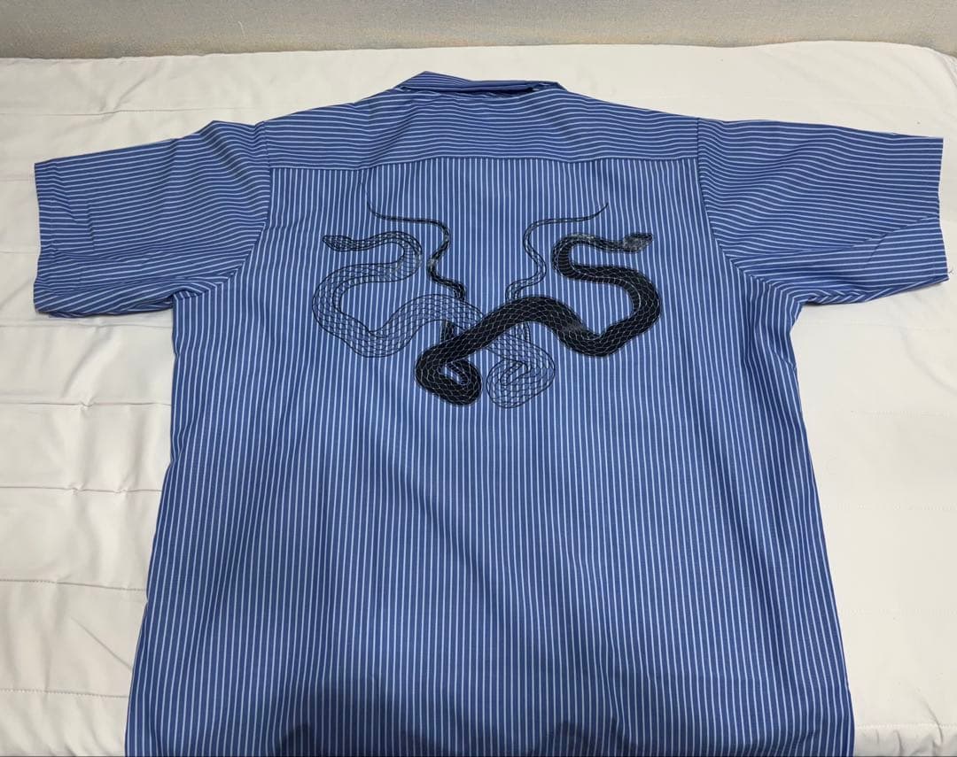 【早い者勝ち】knosis ストライプ ワークシャツ 青 XL 新品未使用