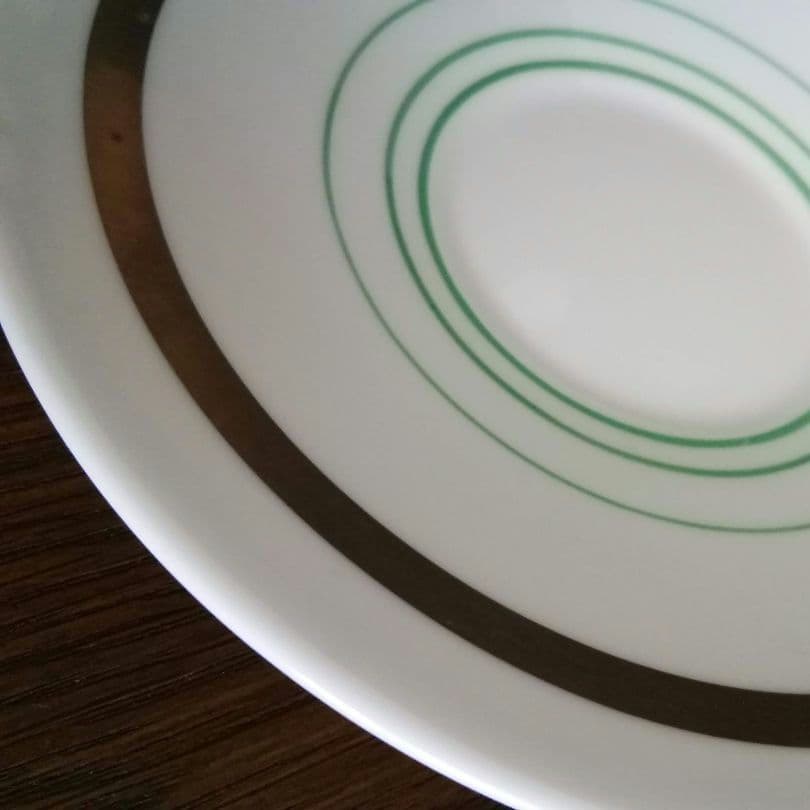 逸品　 シェリー　カッブ＆ソーサー　アールデコ　銀彩幾何学模様アンティーク