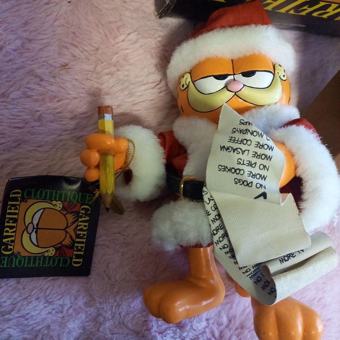 ヴィンテージ☆コレクター珍品☆1996☆ガーフィールド。クリスマス☆サンタ置物☆