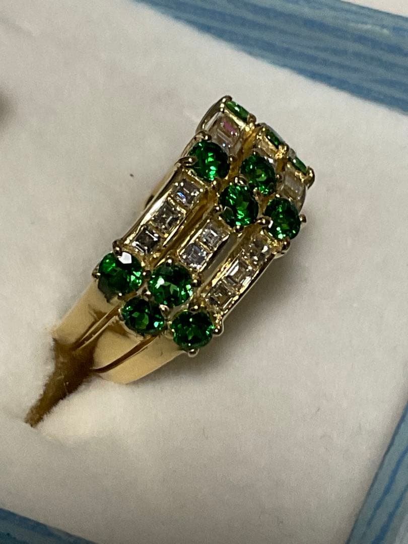 k18グリーンガーネットダイヤモンドリング