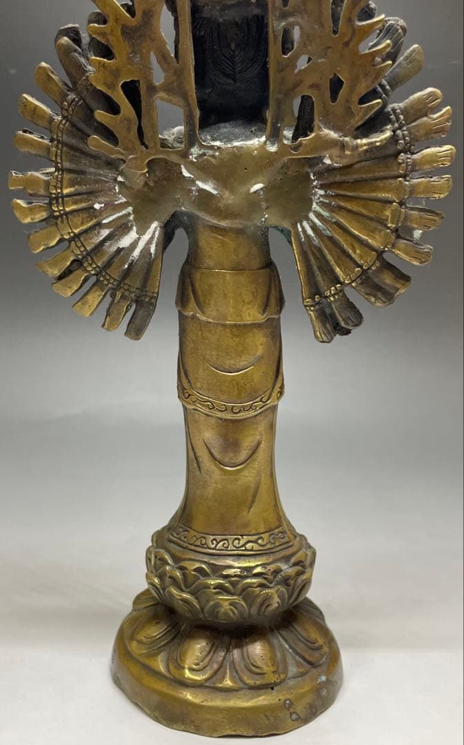 十一面千手千眼観世音菩薩　黄銅　病気平癒　災難除け　延命長寿　C2994