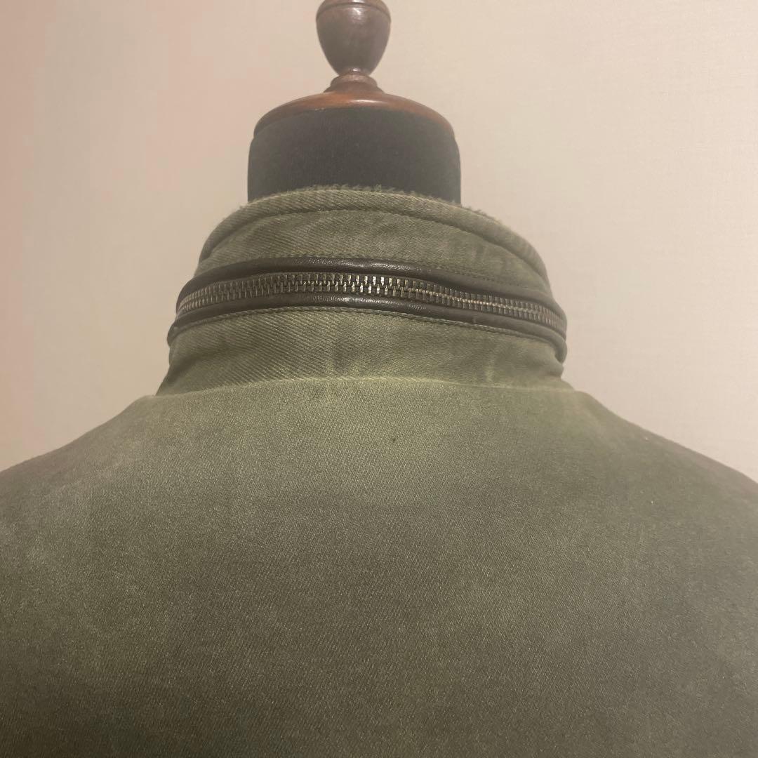 hott:DESIGUALバックレザー刺繍ミリタリーモスグリーンブルゾン