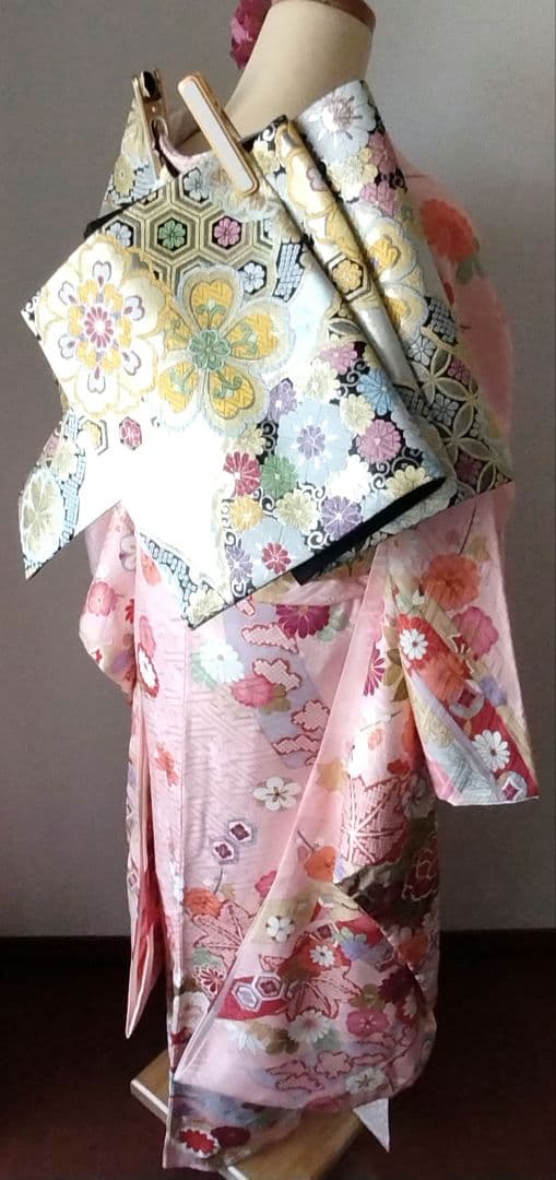 k様　441.花の妖精　振袖7点セット　正絹　フルセット　成人式　可愛いピンク