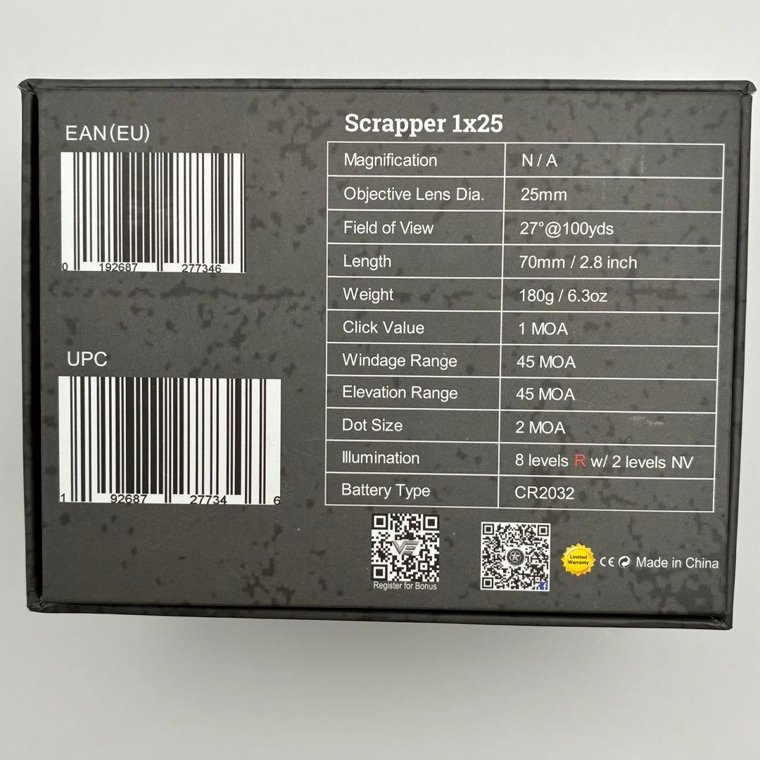 【美品】Vector Optics SCRD-46 Red Dot Sight