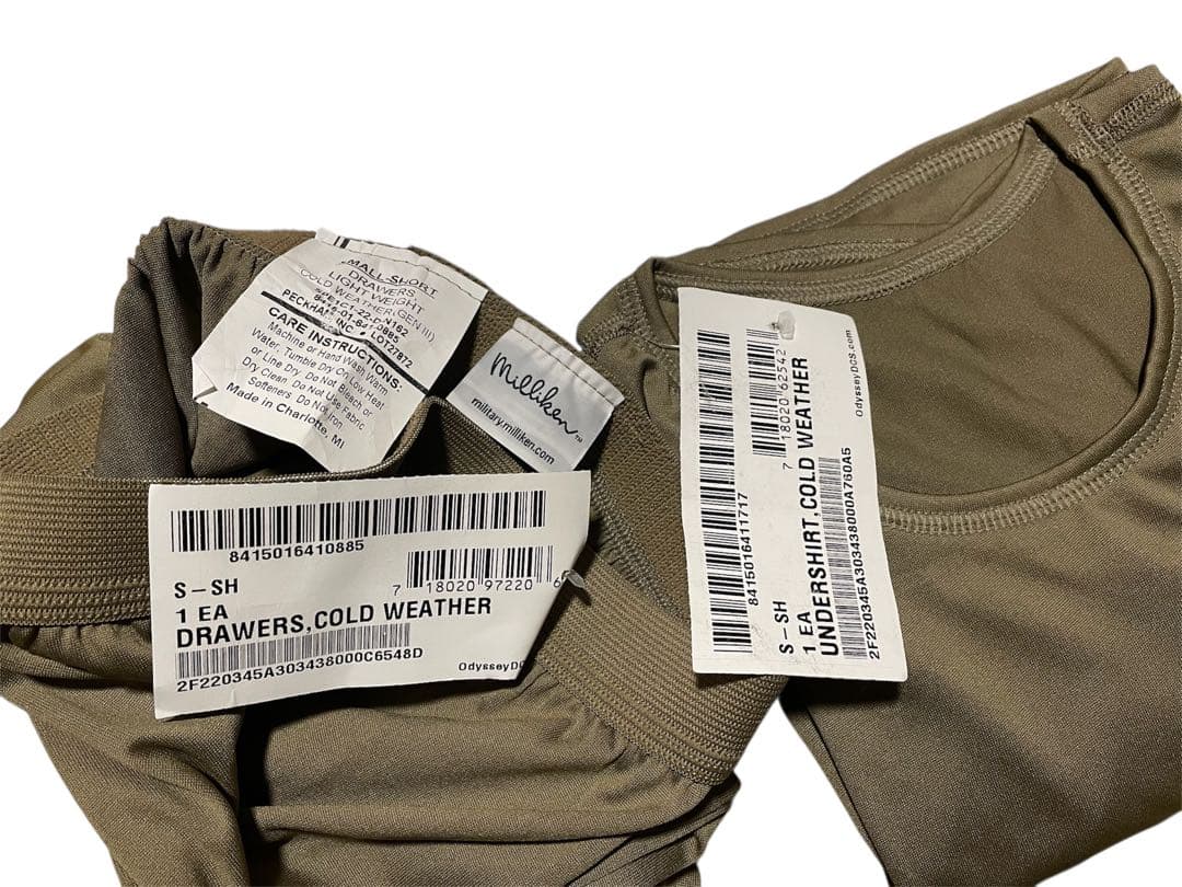米軍実物 GEN3 ECWCS LEVEL1 シャツパンツセットコヨーテ S-S