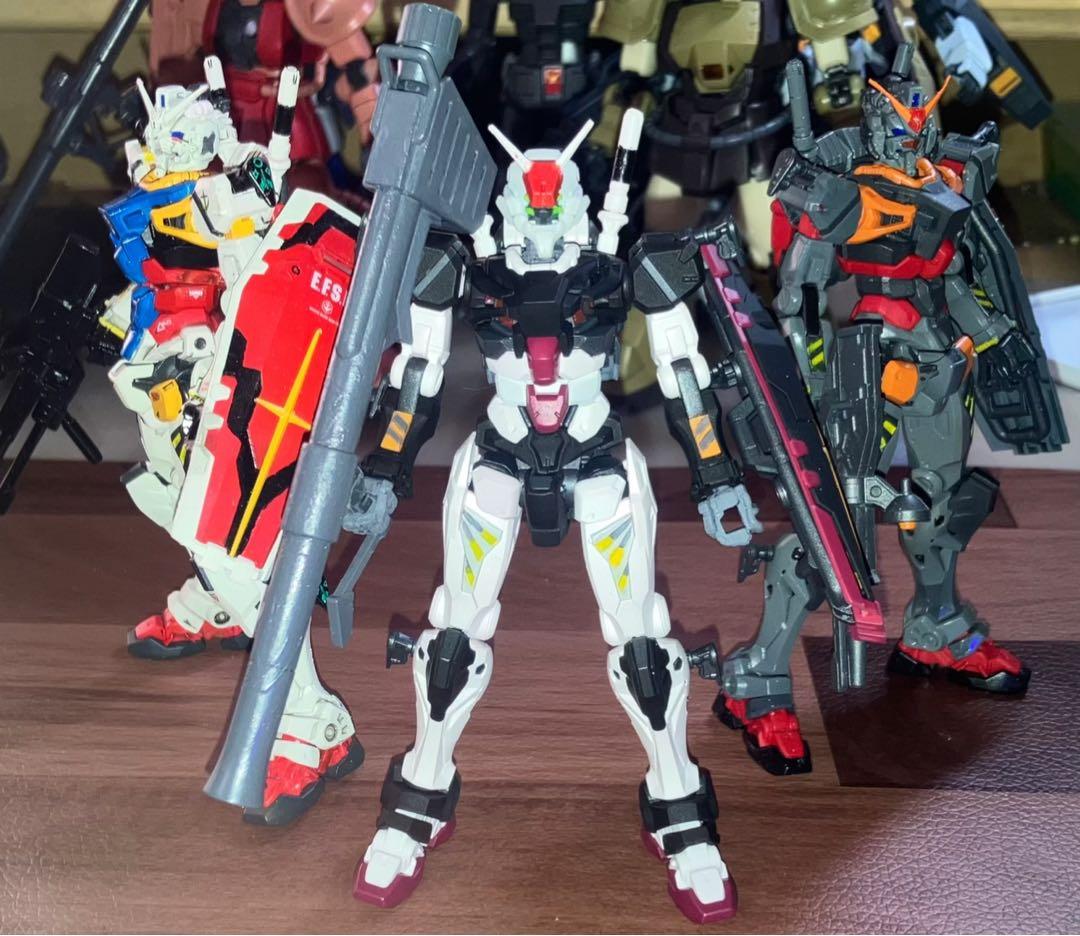 HG 赤いガンダム・白いガンダム・ゼロヒトガンダム・黒いガンダム 全塗装完成品