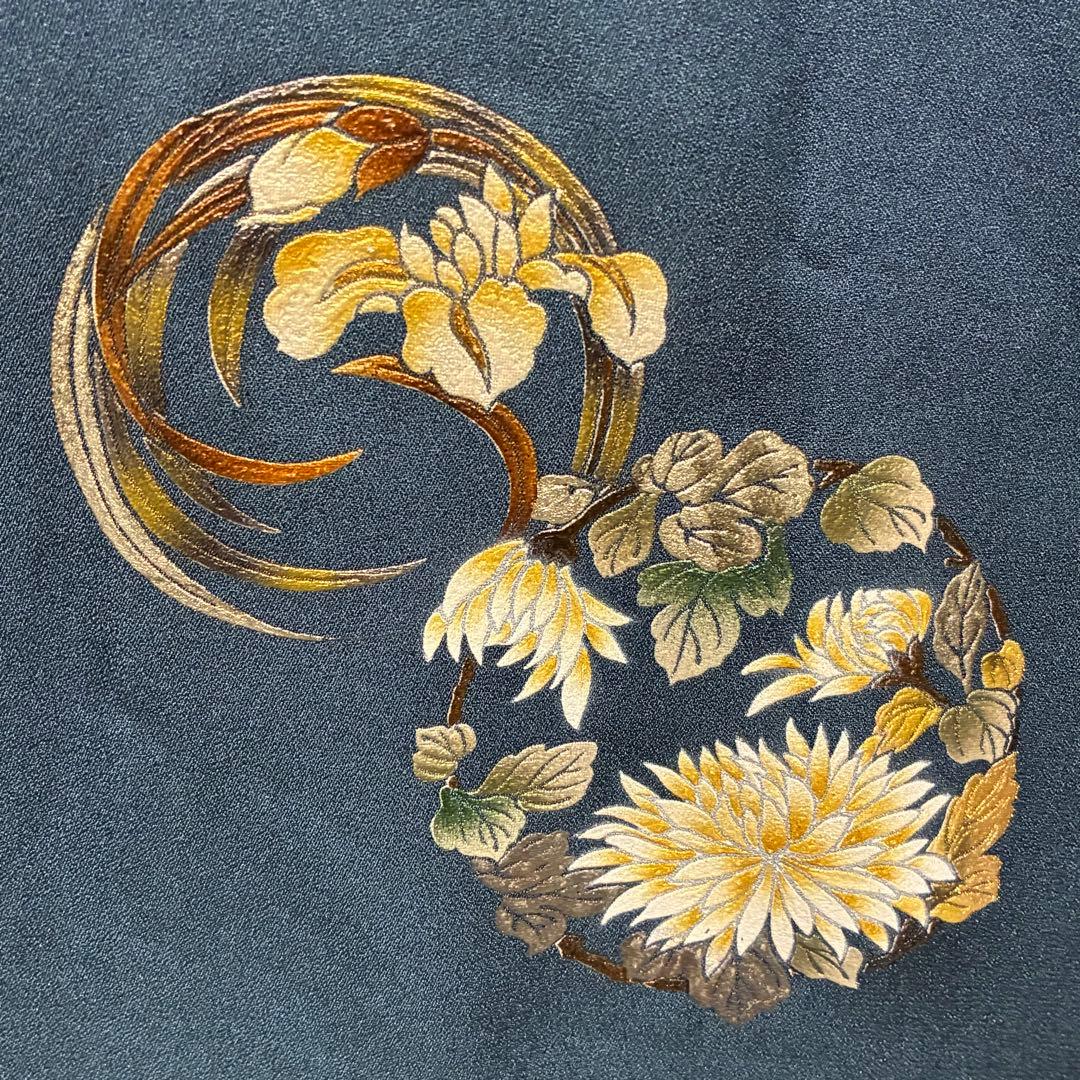 D62 訪問着 花模様 正絹 着物 袷 未使用極美品